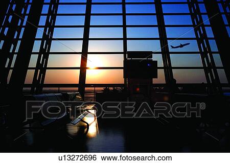 Plane taking off, Sunset, Shanghai's Pudong International Airport View Large Photo Image Stock Photograph - Plane taking off, Sunset, Shanghai's Pudong International Airport. Fotosearch