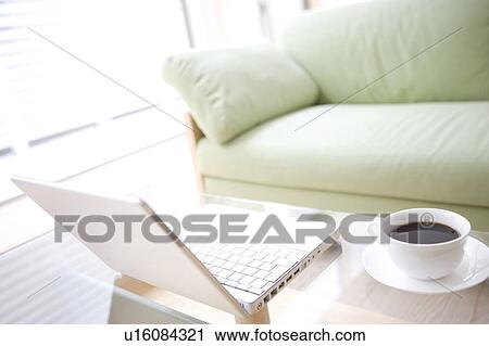 Laptop PC and sofa View Large Photo Image Stock Image - Laptop PC and sofa. Fotosearch