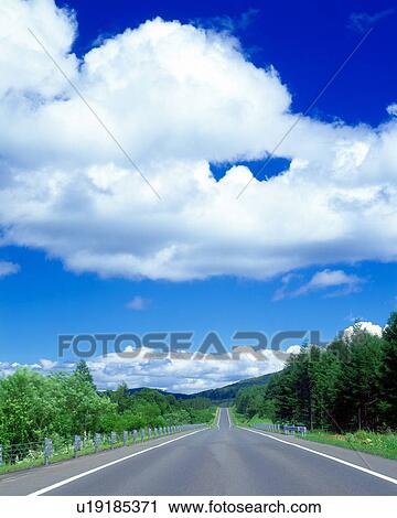 Stock Image - Straight road. Fotosearch