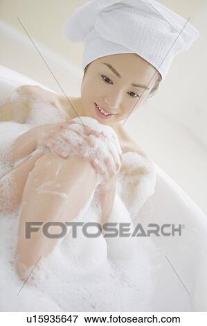 Bathed woman View Large Photo Image Stock Photo - Bathed woman. Fotosearch