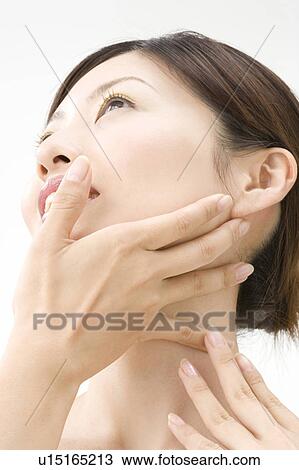 Woman who does skin care View Large Photo Image Stock Image - Woman who does skin care. Fotosearch