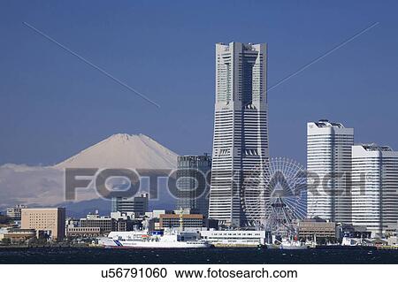 Mt. Fuji and Landmark tower View Large Photo Image Stock Image - Mt. Fuji and Landmark tower. Fotosearch