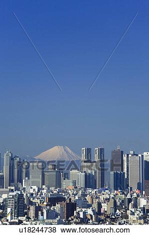 Mt. Fuji and Shinjuku skyscrapers View Large Photo Image Stock Photo - Mt. Fuji and Shinjuku skyscrapers. Fotosearch