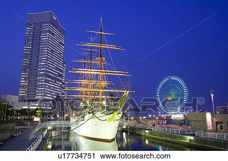 Stock Image - Nippon-Maru and Landmark Tower. Fotosearch