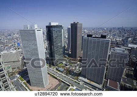 Stock Image - Shinjuku newly developed city center. Fotosearch