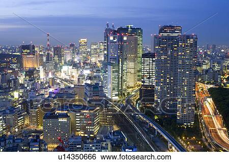 Stock Photograph - Shiodome and Shinbashi landscape. Fotosearch