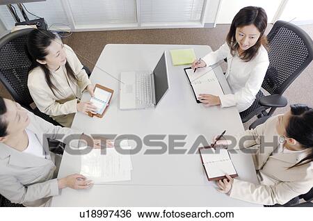 Meeting scene View Large Photo Image Stock Photograph - Meeting scene. Fotosearch