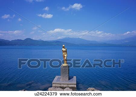 Golden statue at Lake Tazawa in Aomori Prefecture, Japan View Large Photo Image Stock Photo - Golden statue at Lake Tazawa in Aomori Prefecture, Japan. Fotosearch