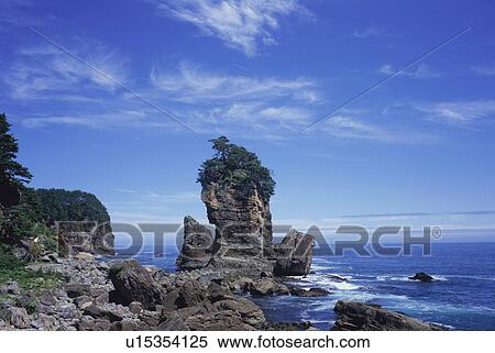 Sanno Rock in Iwate Prefecture, Japan View Large Photo Image Stock Photography - Sanno Rock in Iwate Prefecture, Japan. Fotosearch