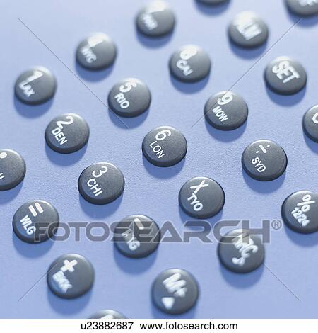 Push button of calculator, close-up View Large Photo Image Stock Photo - Push button of calculator, close-up. Fotosearch