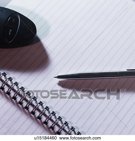 Recorder and pen on notebook View Large Photo Image Stock Image - Recorder and pen on notebook. Fotosearch