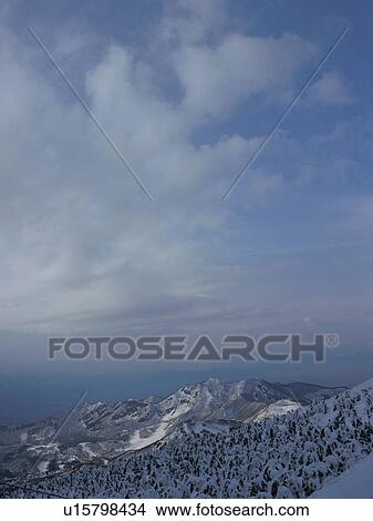 Snowcapped mountain in Yamagata Prefecture, Japan View Large Photo Image Picture - Snowcapped mountain in Yamagata Prefecture, Japan. Fotosearch