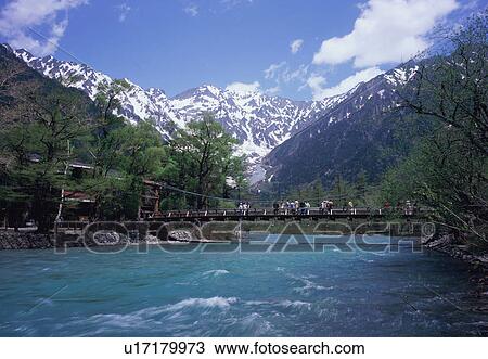 Stock Image - Kappa Bridge in Kamikochi, Nagano Prefecture, Japan. Fotosearch