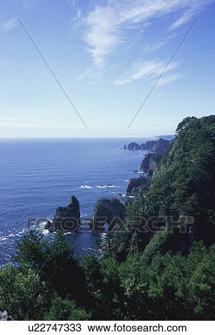 Kitayamazaki cliffs in Iwate Prefecture, Japan View Large Photo Image Stock Image - Kitayamazaki cliffs in Iwate Prefecture, Japan. Fotosearch