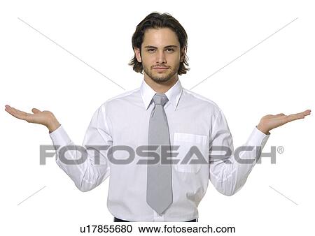 Portrait of a businessman gesturing View Large Photo Image Stock Image - Portrait of a businessman gesturing. Fotosearch