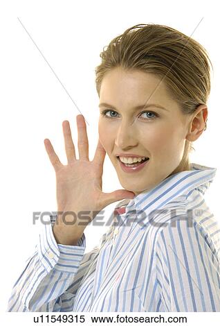 Stock Photography - Portrait of a young woman posing. Fotosearch