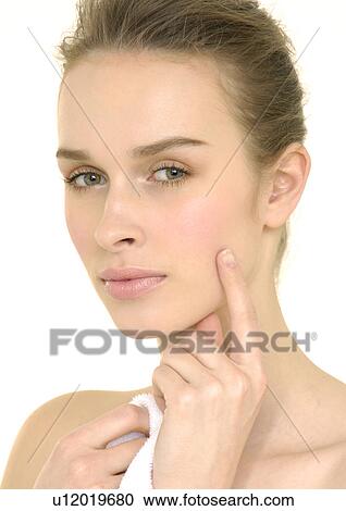 Stock Image - Portrait of a young woman. Fotosearch