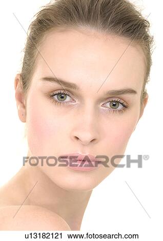 Stock Image - Portrait of a young woman. Fotosearch