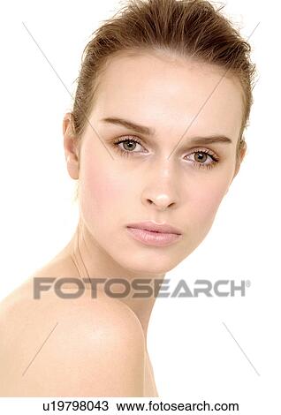 Stock Image - Portrait of a young woman. Fotosearch
