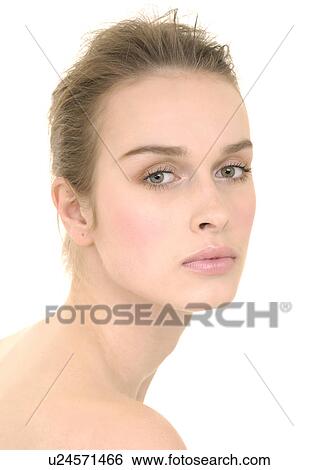 Stock Photograph - Portrait of a young woman. Fotosearch