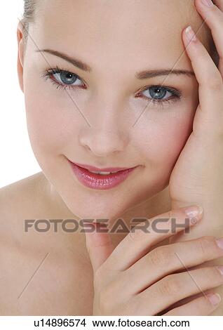 Portrait of a young woman smiling View Large Photo Image Picture - Portrait of a young woman smiling. Fotosearch