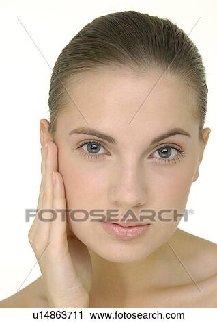 Stock Image - Portrait of a young woman. Fotosearch