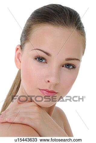 Stock Image - Portrait of a young woman. Fotosearch