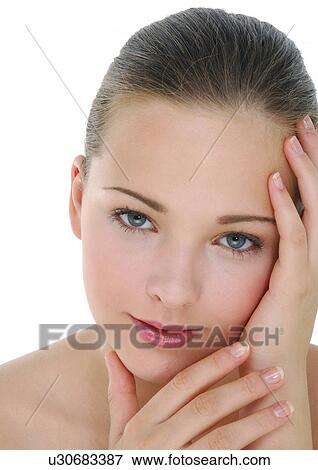 Stock Photo - Portrait of a young woman. Fotosearch