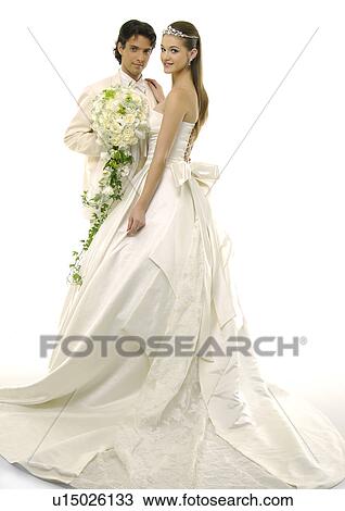 Stock Image - Portrait of a newlywed couple. Fotosearch