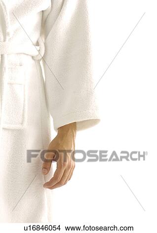 Mid section view of a man with a bathrobe on View Large Photo Image Picture - Mid section view of a man with a bathrobe on. Fotosearch