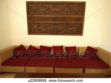 View of a several cushions arranged on a couch, Brabanvillas. View Large Photo Image Stock Photography - View of a several cushions arranged on a couch, Brabanvillas.. Fotosearch