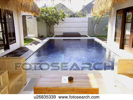 View of a swimming pool at a spa, Bvilla+Spa. View Large Photo Image Stock Photo - View of a swimming pool at a spa, Bvilla+Spa.. Fotosearch