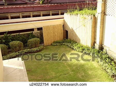 High angle view of a well landscaped garden. View Large Photo Image Picture - High angle view of a well landscaped garden.. Fotosearch