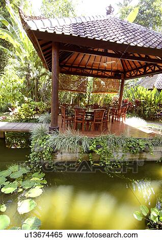 Pond in front of a building View Large Photo Image Stock Photography - Pond in front of a building. Fotosearch
