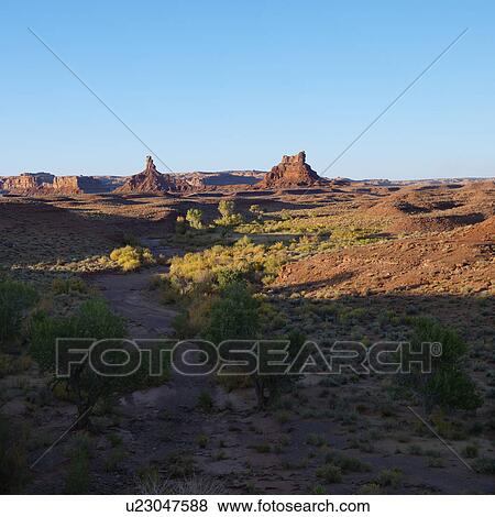 Desert landscape of Garden of the Gods rock formation in Monument Valley, Utah. View Large Photo Image Stock Photo - Desert landscape of Garden of the Gods rock formation in Monument Valley, Utah.. Fotosearch