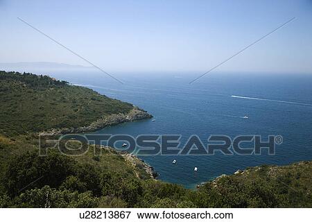 Stock Photo - Overlook of Italian coastline.. Fotosearch