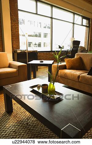 Living area of loft apartment View Large Photo Image Stock Photo - Living area of loft apartment. Fotosearch