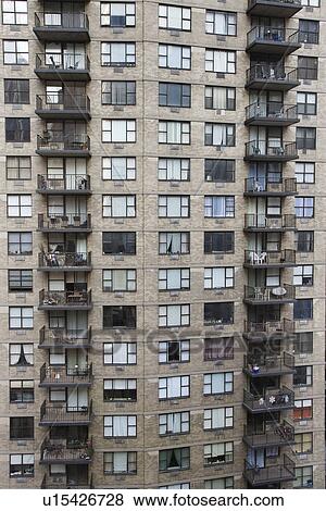 New York City apartment building balconies View Large Photo Image Stock Photo - New York City apartment building balconies. Fotosearch