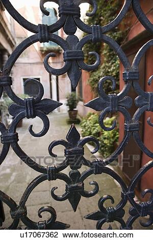Wrought iron gate in Venice, Italy. View Large Photo Image Stock Image - Wrought iron gate in Venice, Italy.. Fotosearch