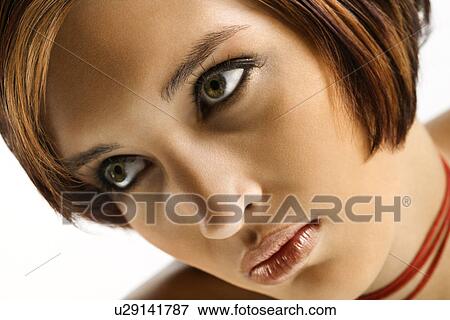 Stock Photo - Close up portrait of woman.. Fotosearch