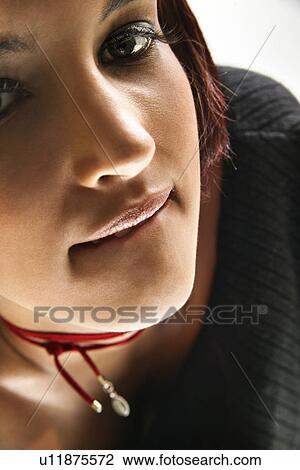 Close up portrait of young Caucasian woman. View Large Photo Image Stock Image - Close up portrait of young Caucasian woman.. Fotosearch