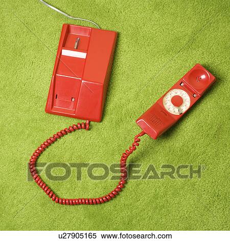 Red vintage rotary telephone on 70's green carpet View Large Photo Image Stock Photography - Red vintage rotary telephone on 70's green carpet. Fotosearch