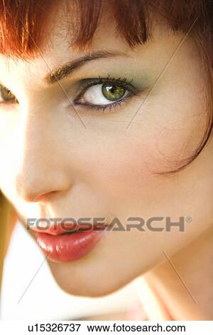 Close up portrait of attractive Caucasian woman View Large Photo Image Stock Photo - Close up portrait of attractive Caucasian woman . Fotosearch