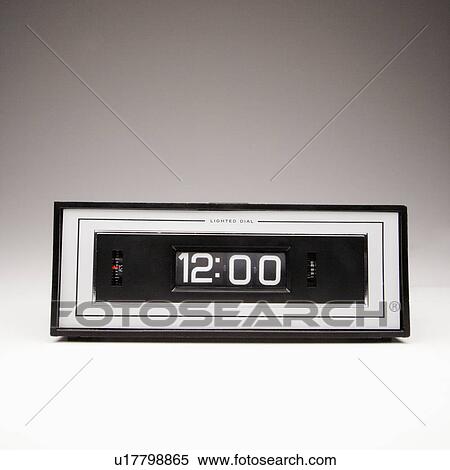 Retro clock set for 12: 00. View Large Photo Image Stock Photography - Retro clock set for 12: 00.. Fotosearch