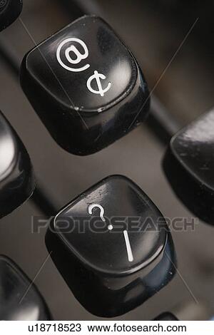 Close up of at sign and question mark levers on typewriter View Large Photo Image Stock Image - Close up of at sign and question mark levers on typewriter. Fotosearch