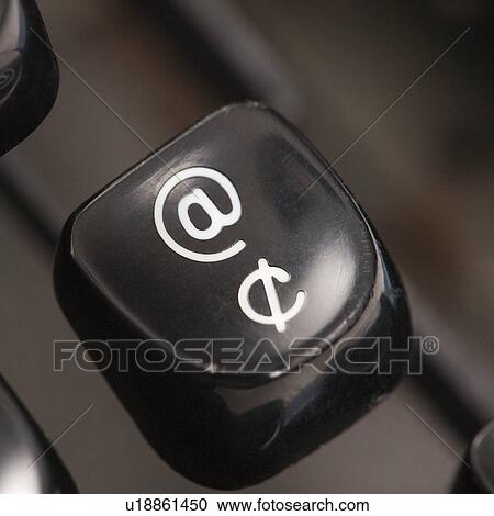 Close up of at sign type lever on typewriter. View Large Photo Image Stock Image - Close up of at sign type lever on typewriter.. Fotosearch
