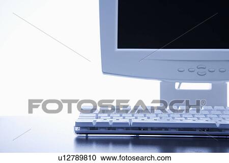 Still life of computer monitor and keyboard. View Large Photo Image Stock Image - Still life of computer monitor and keyboard. . Fotosearch