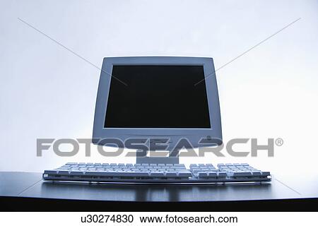 Still life of computer monitor and keyboard. View Large Photo Image Stock Image - Still life of computer monitor and keyboard.. Fotosearch