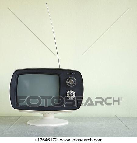 Still life of vintage television set with antenna raised. View Large Photo Image Stock Image - Still life of vintage television set with antenna raised.. Fotosearch