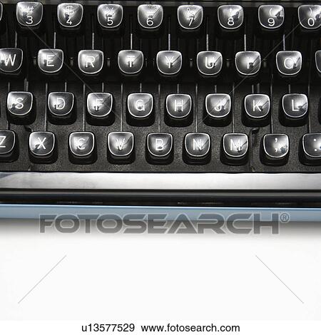 Stock Photo - Type levers on typewriter keyboard. Fotosearch